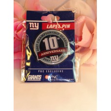 NY Giants Lapel Pin 10 th Anniversary Lapel Pin 2007-2017 New in Sealed Package